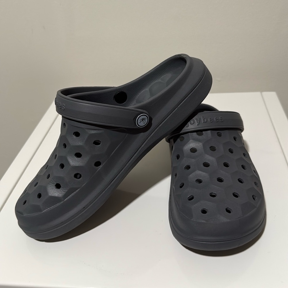 Joybees Varsity Clogs Dark Gray‎ Womens Size 8